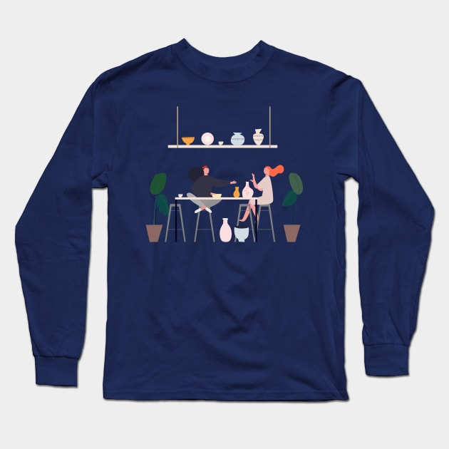 Pottery Studio Long Sleeve T-Shirt by Teequeque